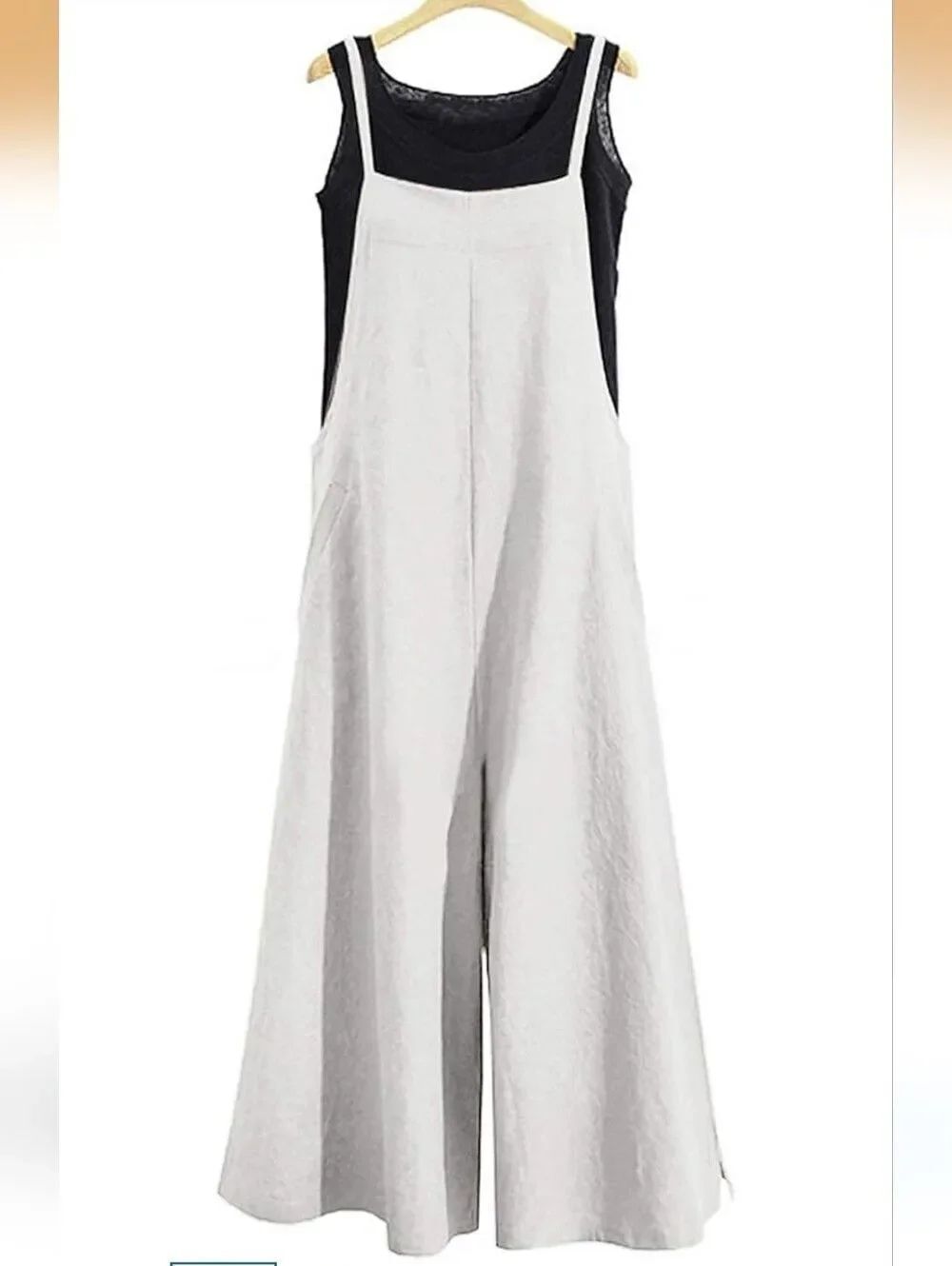 Yesno Wide-Leg Sleeveless Jumpsuit in Cream Size S